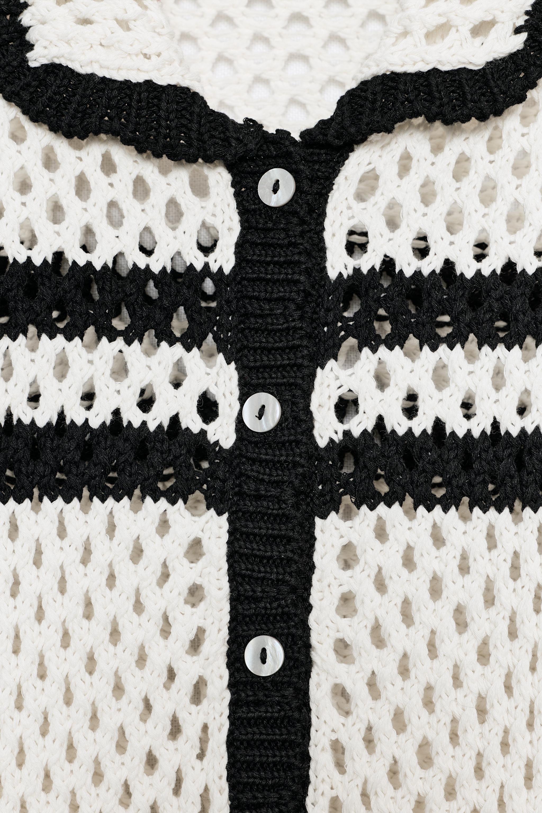GILET POLO EN MAILLE AJOURÉE